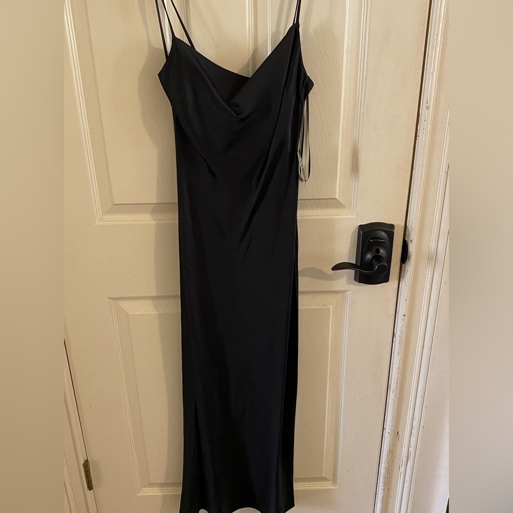 Express drape-neck slip dress black size xxs NWT